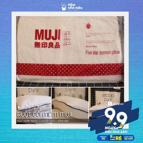 ( Now Ship )Cặp Ruột Gối Muji Size 50x70 Loại Mỏng Cao Cấp Nhập Khẩu Tiệm Nhà Mêu