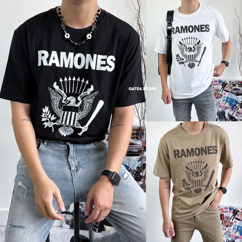 Áo thun Nam cổ tròn GATE6, phông ngắn tay Unisex premium 100% cotton co giãn regular fit Ramones - #G0040