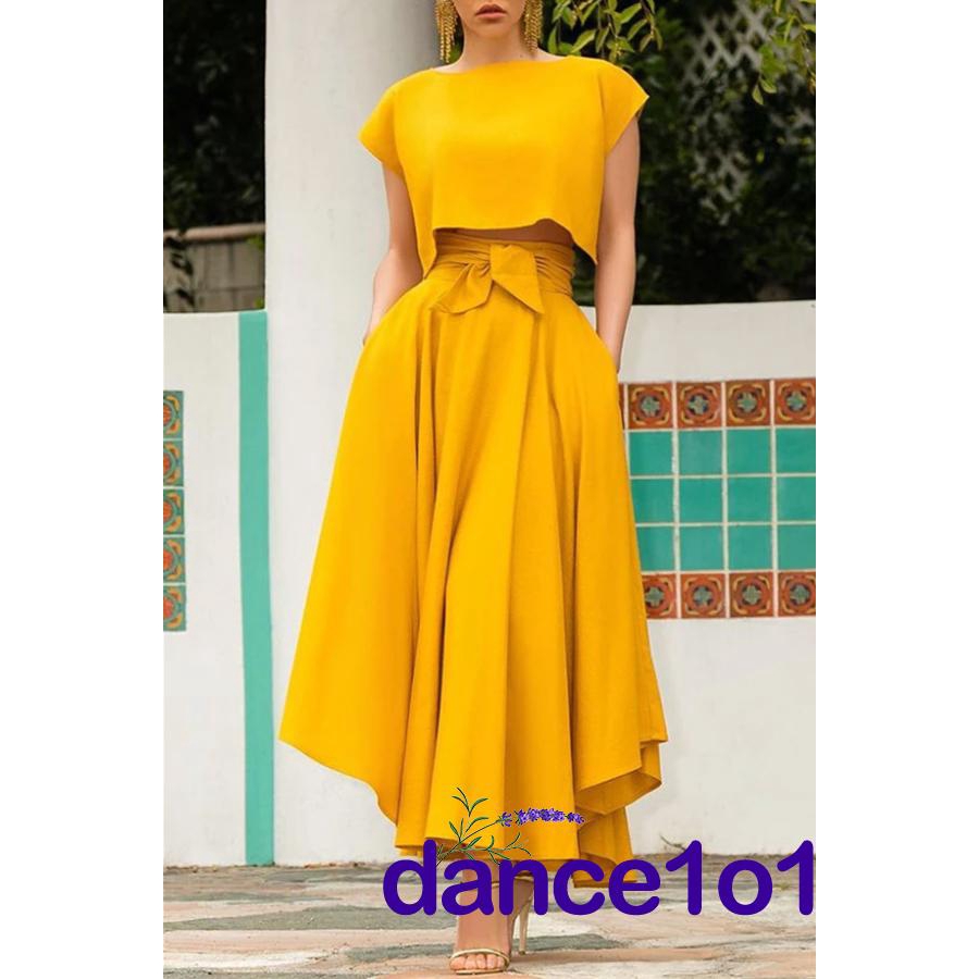 Chân váy maxi lưng cao xếp ly to cho nữ