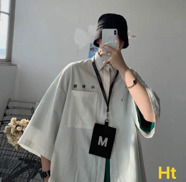 Áo sơmi chữ hàn cộc tay H2D978