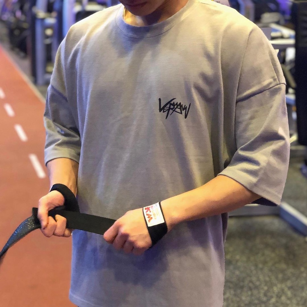 [GYMen] Áo Thun cotton Tay Ngắn Dáng Rộng Thoáng Khí In Chữ Thời Trang Mùa Hè Cho Nam Màu Sắc