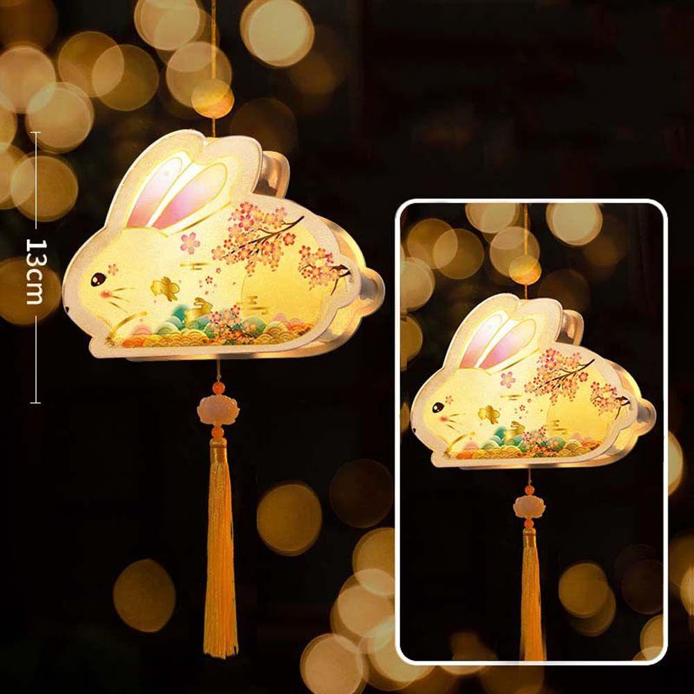 Lồng Đèn Giấy Thủ Công Hình Thỏ Và Hoa Phong Cách Trung Hoa Cổ Điển