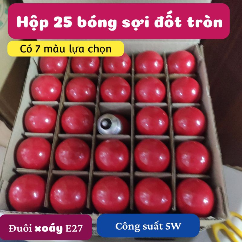 Đèn sợi đốt 5W Vĩ Châu có 7 màu lựa chọn