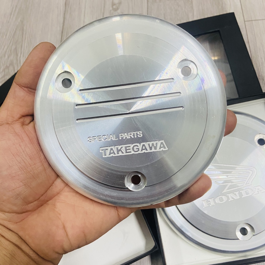 (HCM) Ốp lốc nồi 3 lỗ TAKAGAWA INOX SÁNG BÓNG gắn xe WAVE, DREAM, SUPER DREAM, đồ chơi xe máy giá sỉ