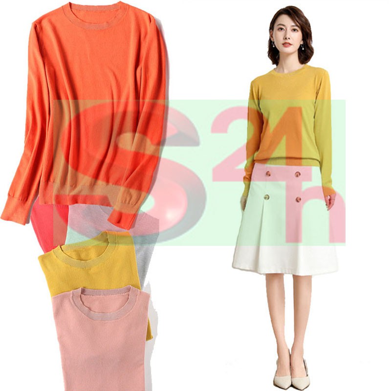 Áo len nữ Mỏng, cổ Tròn, Dài tay, Bo cạp, đủ Size, đủ Màu | BigBuy360 - bigbuy360.vn