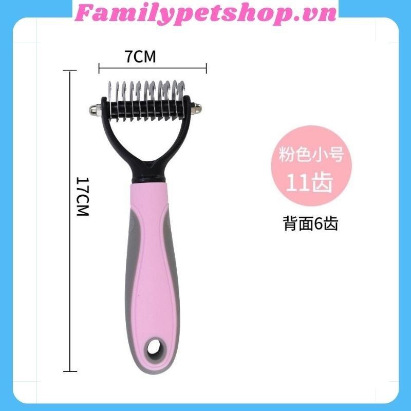 Lược gỡ rối lông cho chó mèo thú cưng-dụng cụ chải lông cho chó mèo hai mặt-familypetshop.vn