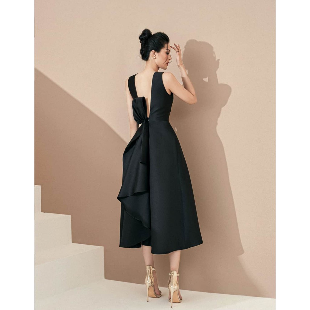 Đầm dự tiệc dáng xòe sang trọng thiết kế hở lưng Blue | BigBuy360 - bigbuy360.vn