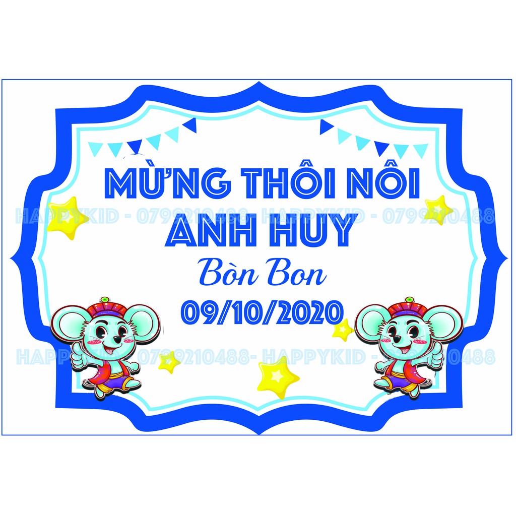 Bảng Tên, Banner Sinh Nhật, Đầy Tháng Thiết Kế Theo Yêu Cầu Cho Bé Trai, Bé Gái 20c, 30cm, 40cm