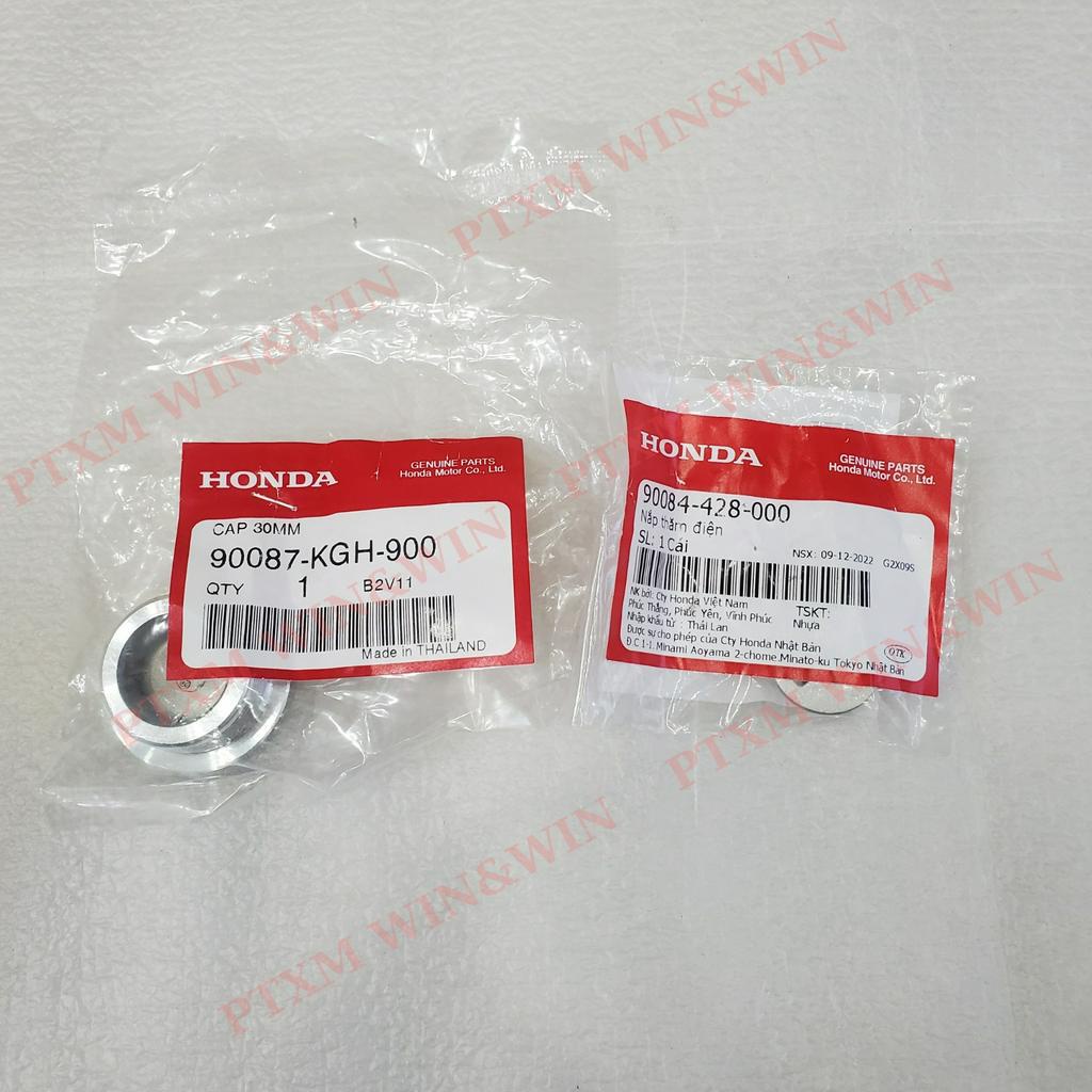 Cặp nút lốc đề, nắp thăm điện Dream Thái zin Honda - 90087-KGH-900/ 90084-428-000