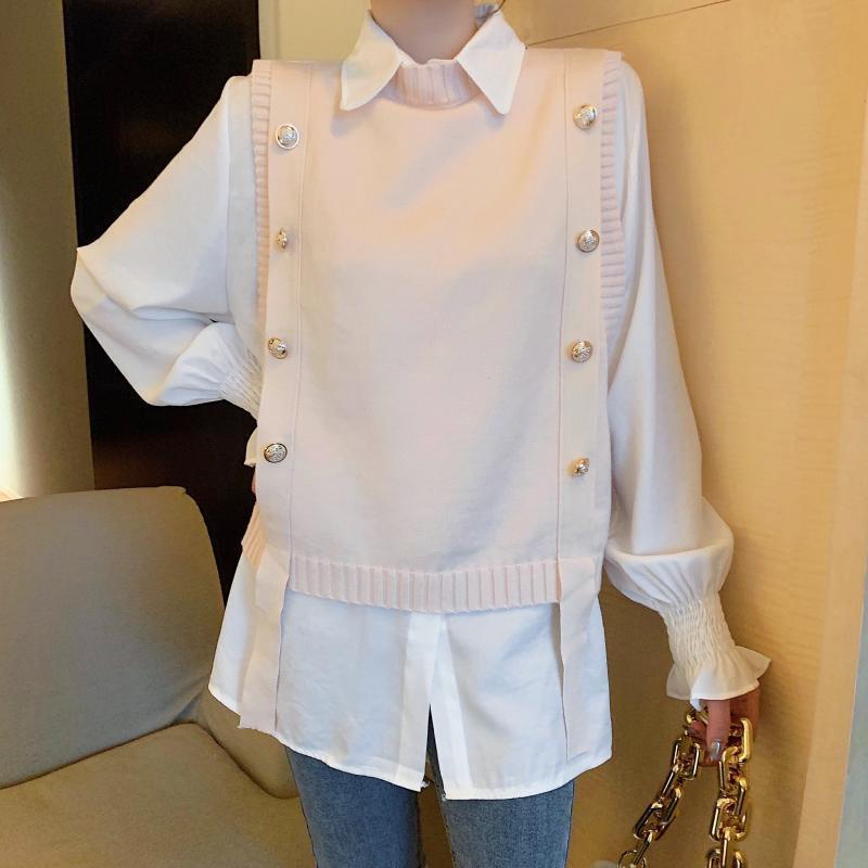 Áo sơ mi nữ kiểu hàn quốc bánh bèo tay điệu bo nhúm LADY SM04 | BigBuy360 - bigbuy360.vn