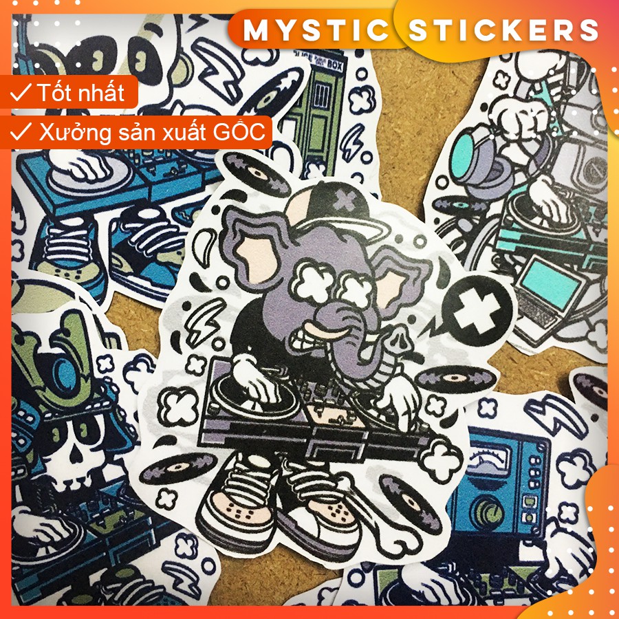 [DJ] 09 Sticker chống nước/trang trí,dán xe laptop mũ bảo hiểm vali...