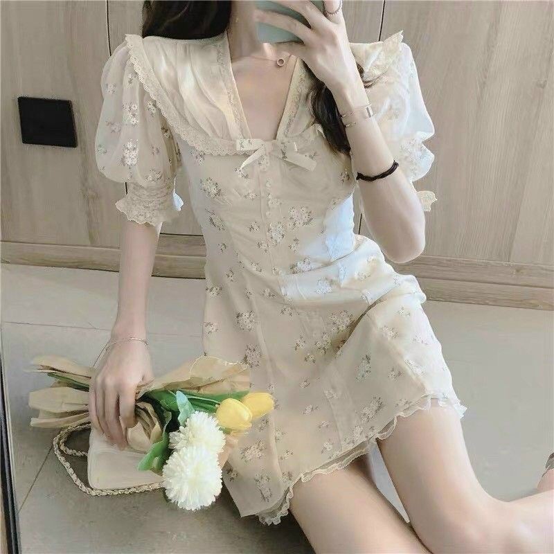 VÁY REN TƠ THÊU HOA TIỂU THƯ