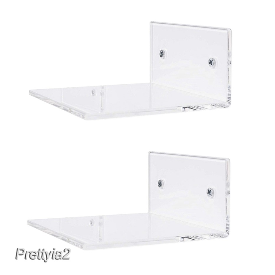 Set 2 Kệ Gắn Tường Bằng Acrylic Trong Suốt 10cm Dùng Để Đựng Đồ Dùng Nhà Tắm