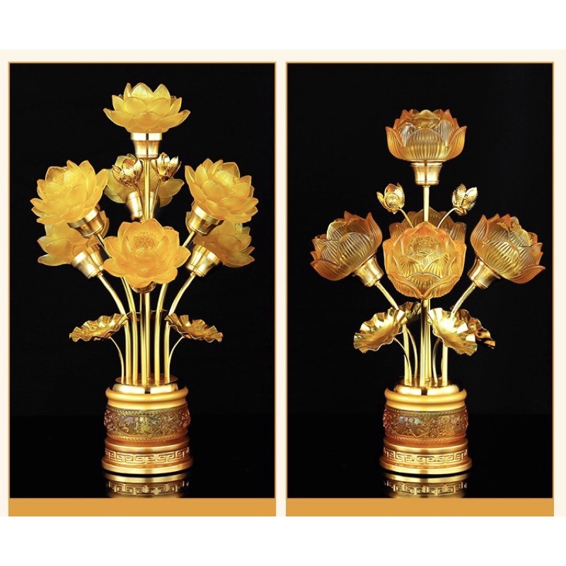 ĐÈN LED HOA SEN LƯU LY THỜ CÚNG TRANG TRÍ