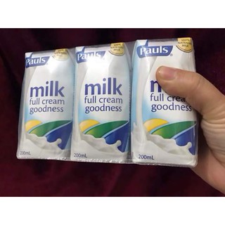 Sữa nguyên kem cao câp Pauls - NK Úc, thùng 24 hộp x 200ml