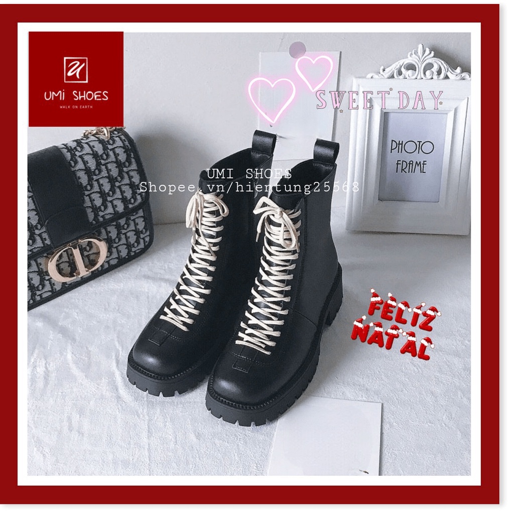 💓 Giày bốt nữ cao cổ phối dây đen trắng chiến binh đế cao răng cưa cá tính mẫu mới hot trend đi chơi TẾT 2021 ღ 𝒮𝐻❁𝐸