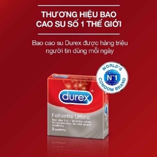 [GIÁ TỐT] COMBO 02 HỘP BAO CAO SU DUREX FETHERLITE UTIMA (loại 03 bao/hộp)