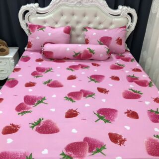 Bộ Drap trãi giường hình Dâu Tây siêu yêu