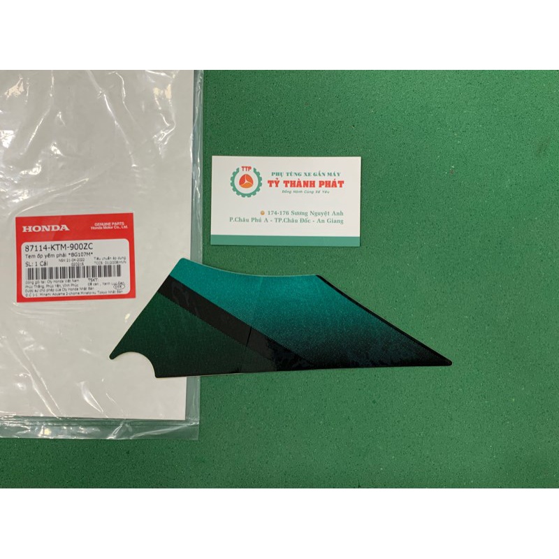 Tem xe Fu 2 Xanh Két zin honda