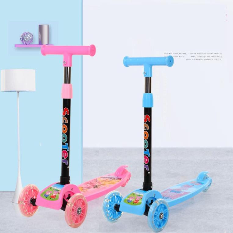 Xe trượt Scooter Cao Cấp Cho Bé 2-8 Tuổi 3 Bánh Có Đèn LED Gấp Gọn Bền Đẹp 2020