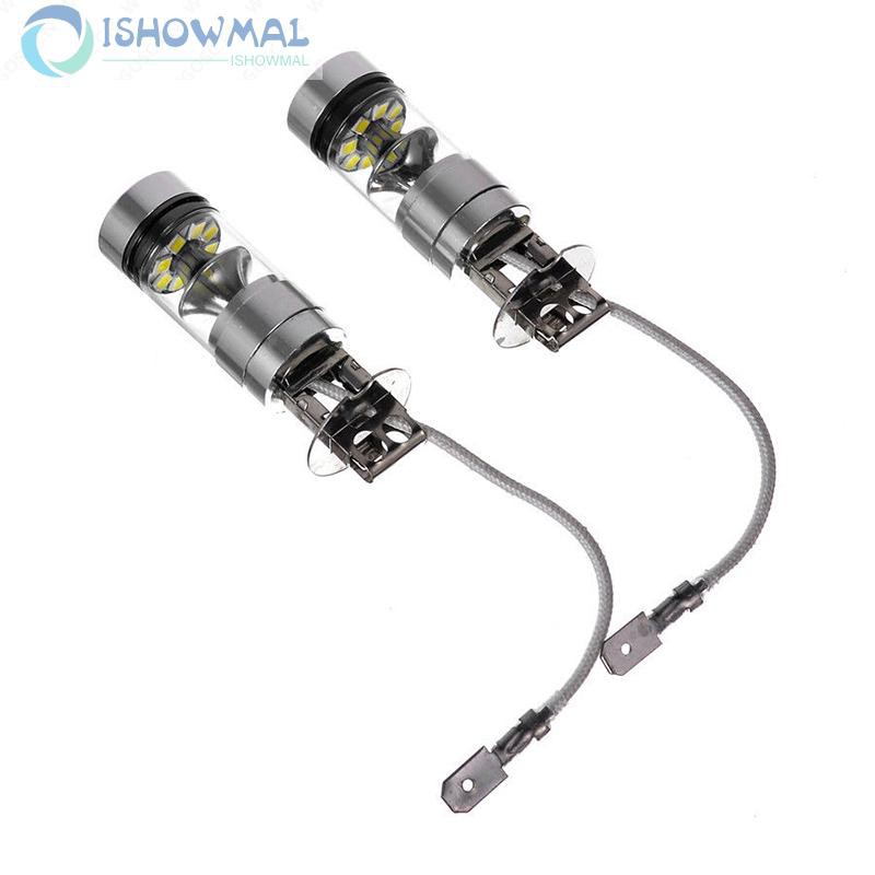 Bộ 2 Bóng Đèn Led Sương Mù H3 12 / 24v 100w Cho Xe Hơi