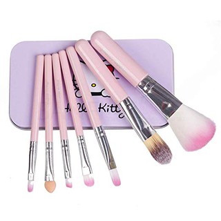 Hello Kitty 7 Món Hộp Thép Cao cấp Bộ cọ trang điểm