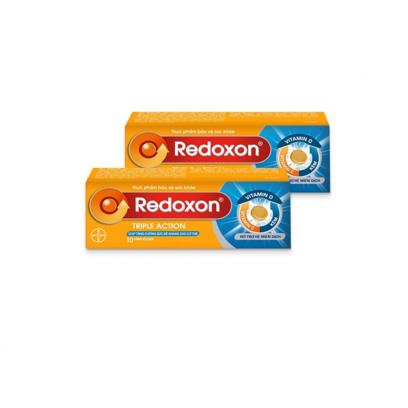 Viên sủi uống tăng cường sức khỏe từ Bayer - Sủi Redoxon (Tuýp 10 viên vị cam)