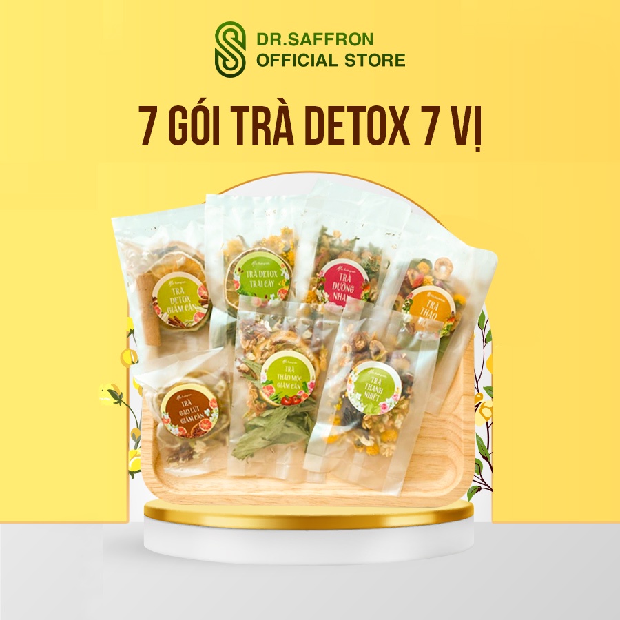 Set trà detox 7 vị trà khác nhau từ các loại trà hoa sấy khô