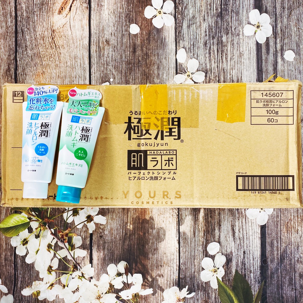 [Auth Nhật] Sữa Rửa Mặt Hada Labo Dưỡng Ẩm Làm Sạch Sâu Gokujyun Face Wash Màu Trắng Dành Cho Da Khô 100gr