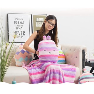 Gối Mền 2 Trong 1 Kèm Mền Rời Sắc Màu Dễ Thương