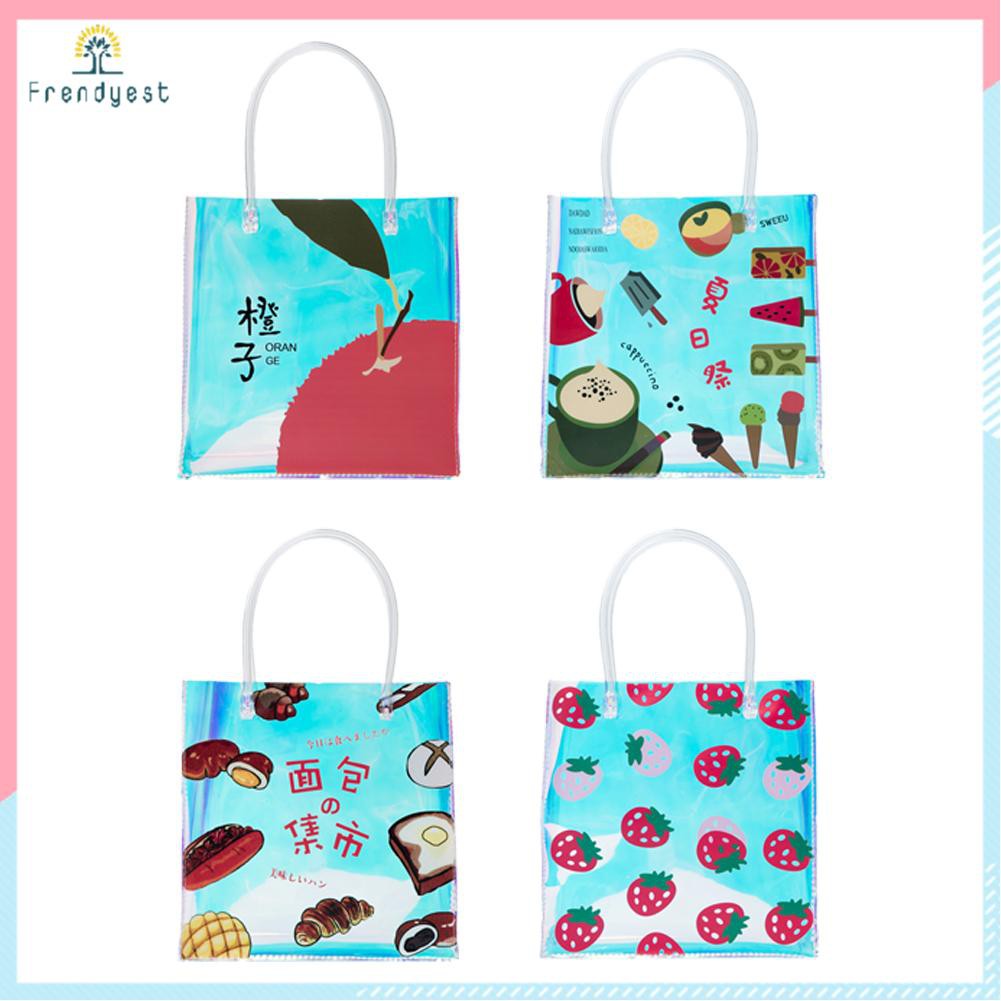 Fashion Women Laser Food Printing Shopping Bag Casual Small Tote Handbags