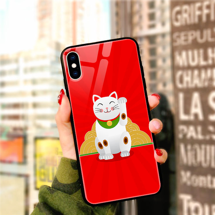 Ốp Đt Dễ Thương Iphone 8 Plus In Hình Mèo Thần Tài PHONECASEP Cho Iphone 12 11 Pro Max Xs Max Xr Xs 7 8 Plus Se