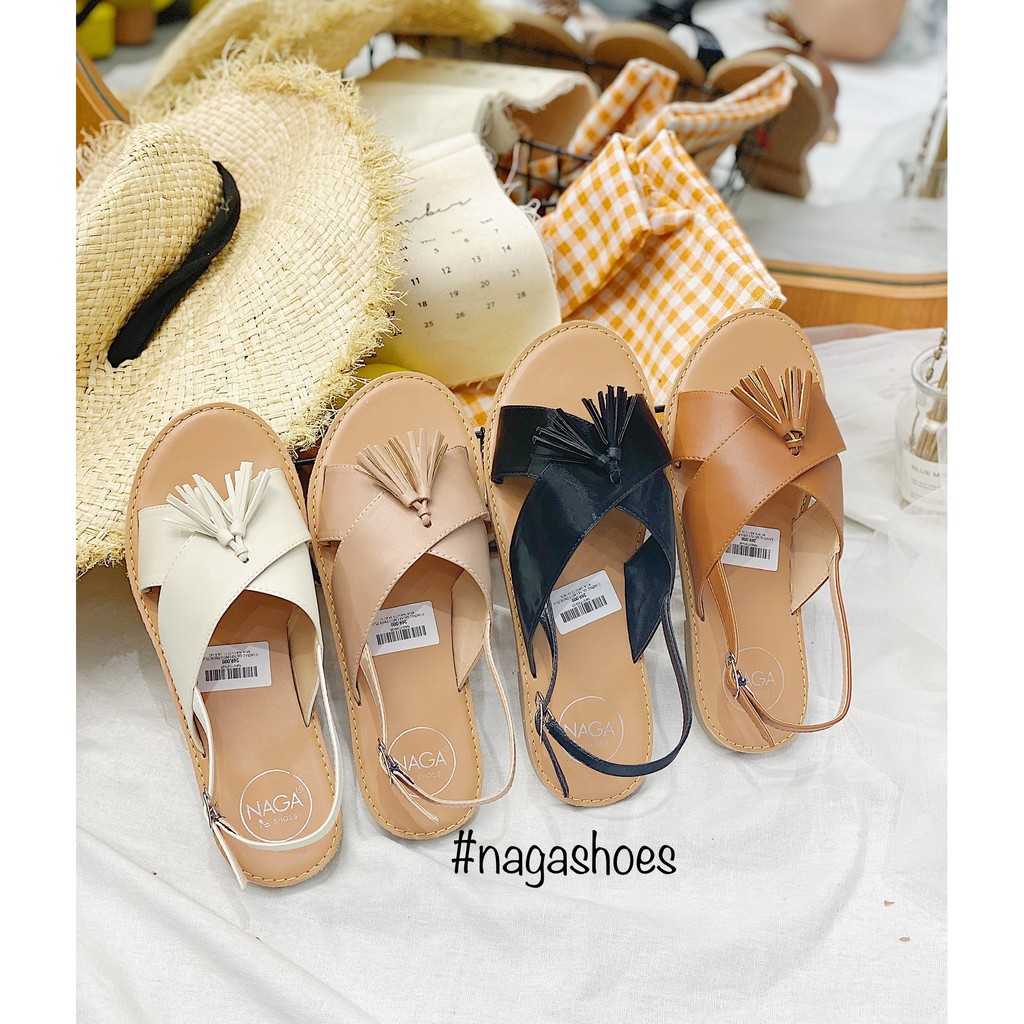 GIÀY SANDAL NAGASHOES QUAI CHÉO PHỐI TUA RUA NAS173