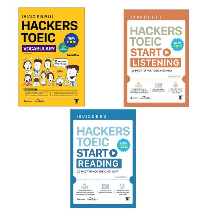 Sách &gt; Combo Hackers TOEIC : VOCABULARY + READING + LISTENING - Phương Pháp Ôn Luyện Toeic Hiệu Qủa Chỉ 30 Phút Mỗi Ngày