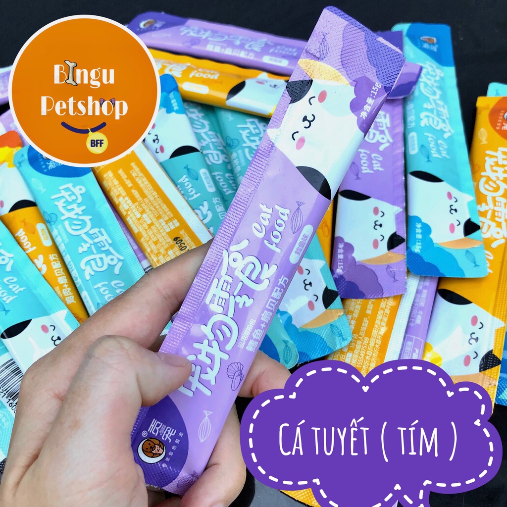 Súp thưởng Cat Food cho mèo 15G với 3 vị- Bingu Petshop