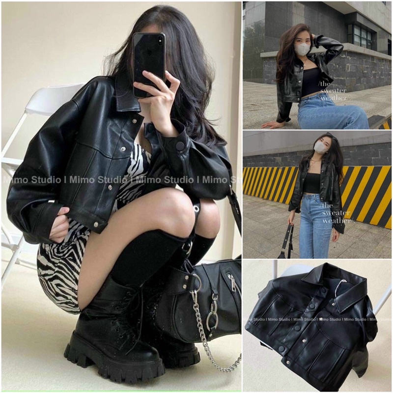 Áo khoác da cúc bọc cực đẹp.kèm ảnh thật.Free size