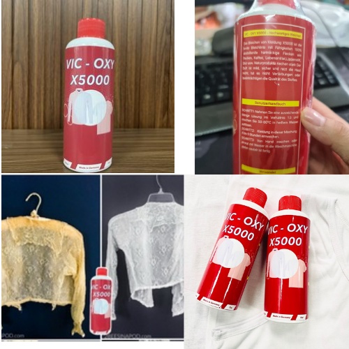 Nước tẩy trắng, mốc quần áo Vic Oxy X5000 (Tặng thanh socola FiGo 20gr trị giá 15k khi mua 01 chai)