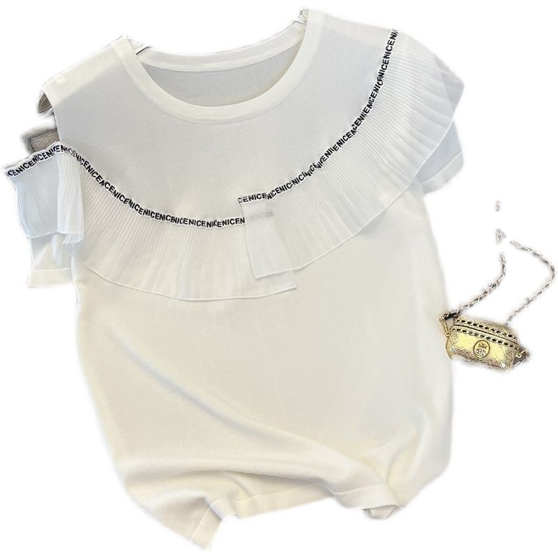 Áo Thun Tay Ngắn Thiết Kế Khoét Lỗ Nhỏ Nhắn Thời Trang Mùa Hè Mới Cho Nữ