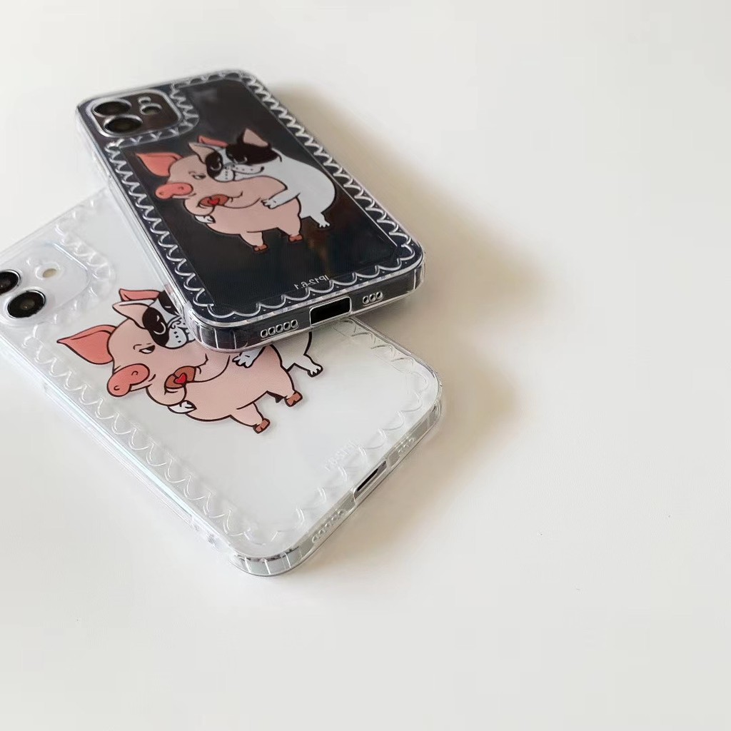 Ốp điện thoại mềm in hình chú heo cho Iphone 7 8 Se2020 7plus 8plus Ix Xr Xsmax 11 Pro Promax 12 12mini Pro Promax | BigBuy360 - bigbuy360.vn