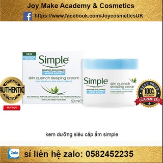 Kem dưỡng siêu cấp Simple WATER BOOST SKIN QUENCH SLEEPING CREAM