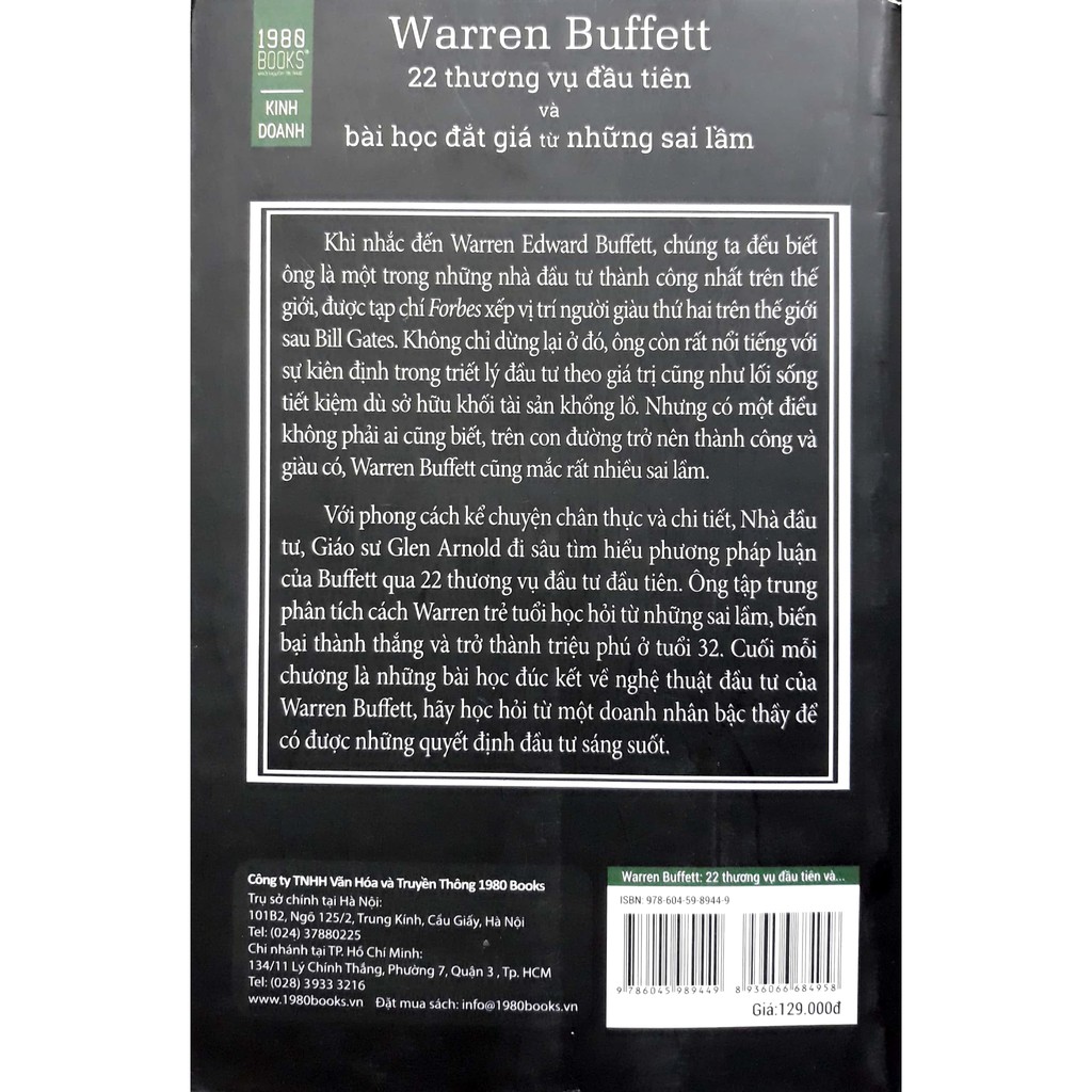 Sách : Warren Buffett: 22 Thương Vụ Đầu Tiên Và Bài Học Đắt Giá Từ Những Sai Lầm | BigBuy360 - bigbuy360.vn