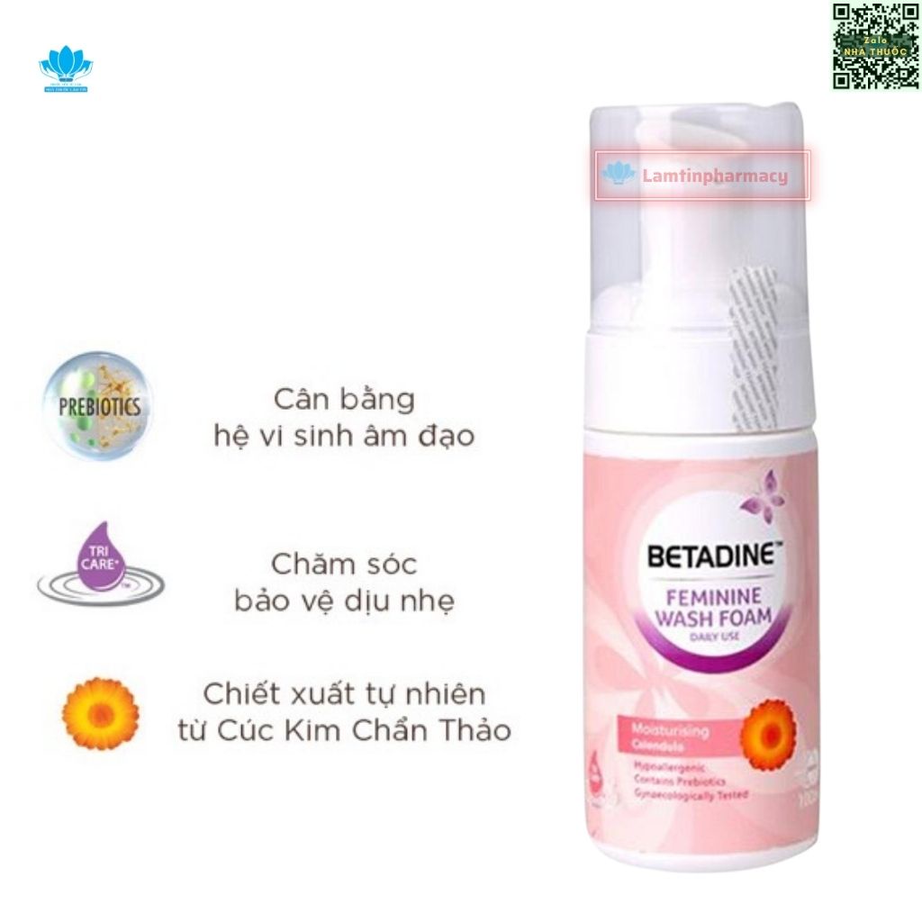 Betadine Dung dịch vệ sinh phụ khoa  dạng bọt  3 màu chính hãng chai 100ml và 250ml  (sử dụng hàng ngày)01