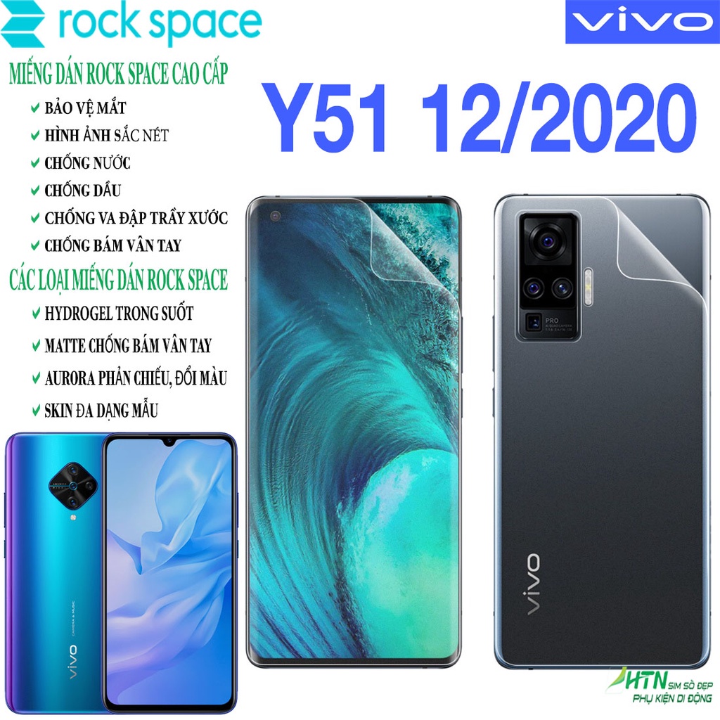 Miếng dán PPF Vivo Y51 tháng 12/2020 cao cấp rock space dán màn hình/ mặt sau lưng full bảo vệ mắt, tự phục hồi vết....