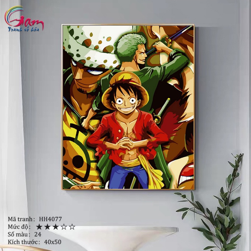 Tranh số hoá Gam Anime One Piece căng khung 40x50cm HH4077