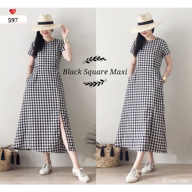 Mfdrs Đầm MAXI Mfdr Đen LD 98 / Đầm Dài Kẻ Sọc Ca Rô Cho Nữ Mới Nhất / Đầm Dài Kẻ Sọc Ca Rô Kiểu Hàn Quốc Cho Nữ Váy / Váy Nhà Thờ /