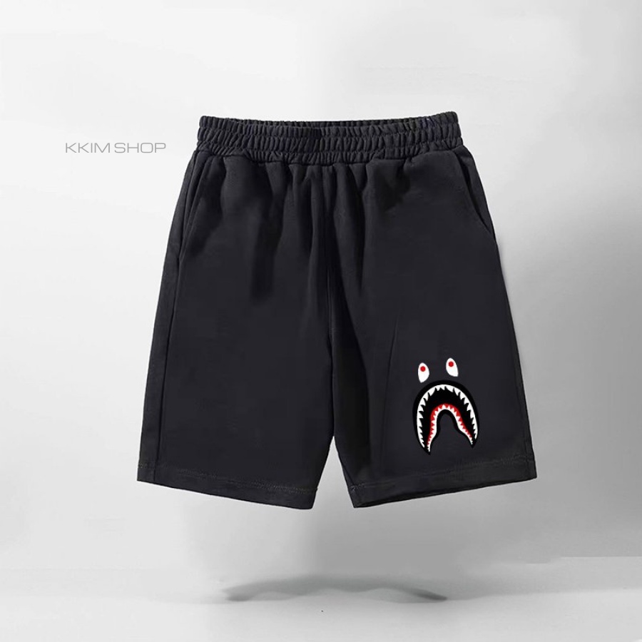 QUẦN SHORT BAPE ABATHING APE Nam Nữ, quần đùi thun form rộng unisex mặc nhà, lửng cộc ngắn thể thao chất liệu POLY 2DA