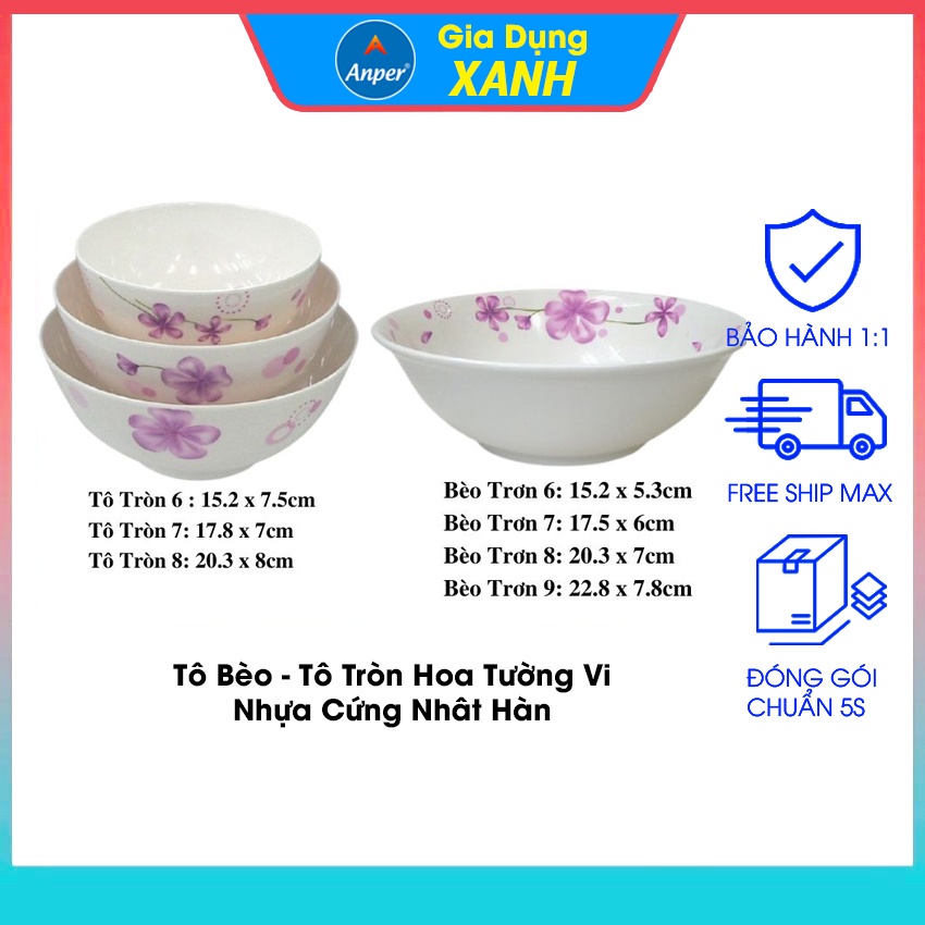 Bát tô nhựa melamine ANPER cao cấp A5 nhật hàn cứng an toàn sang trọng