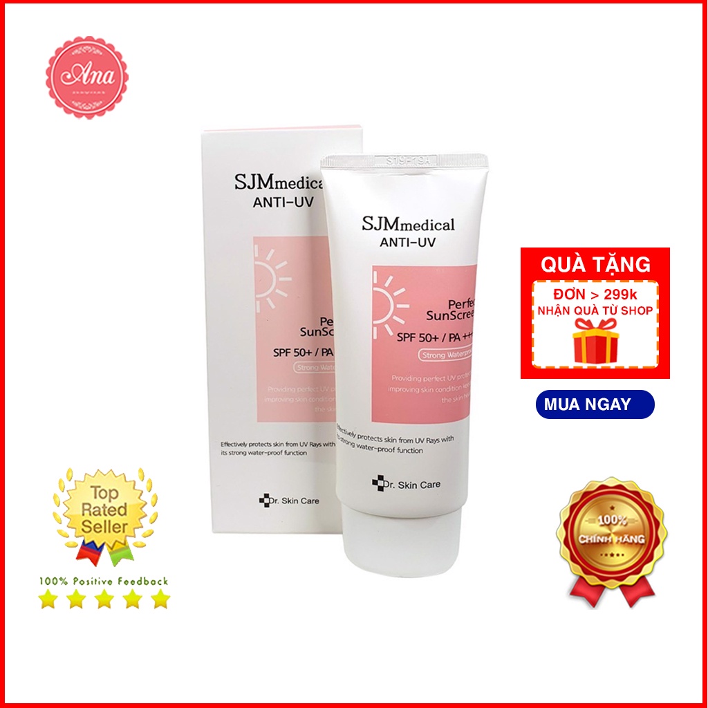 Kem Chống Nắng Lên Tone Chống Nước SJM Medical Anti-UV Perfect Sunscreen SPF50+ PA++++