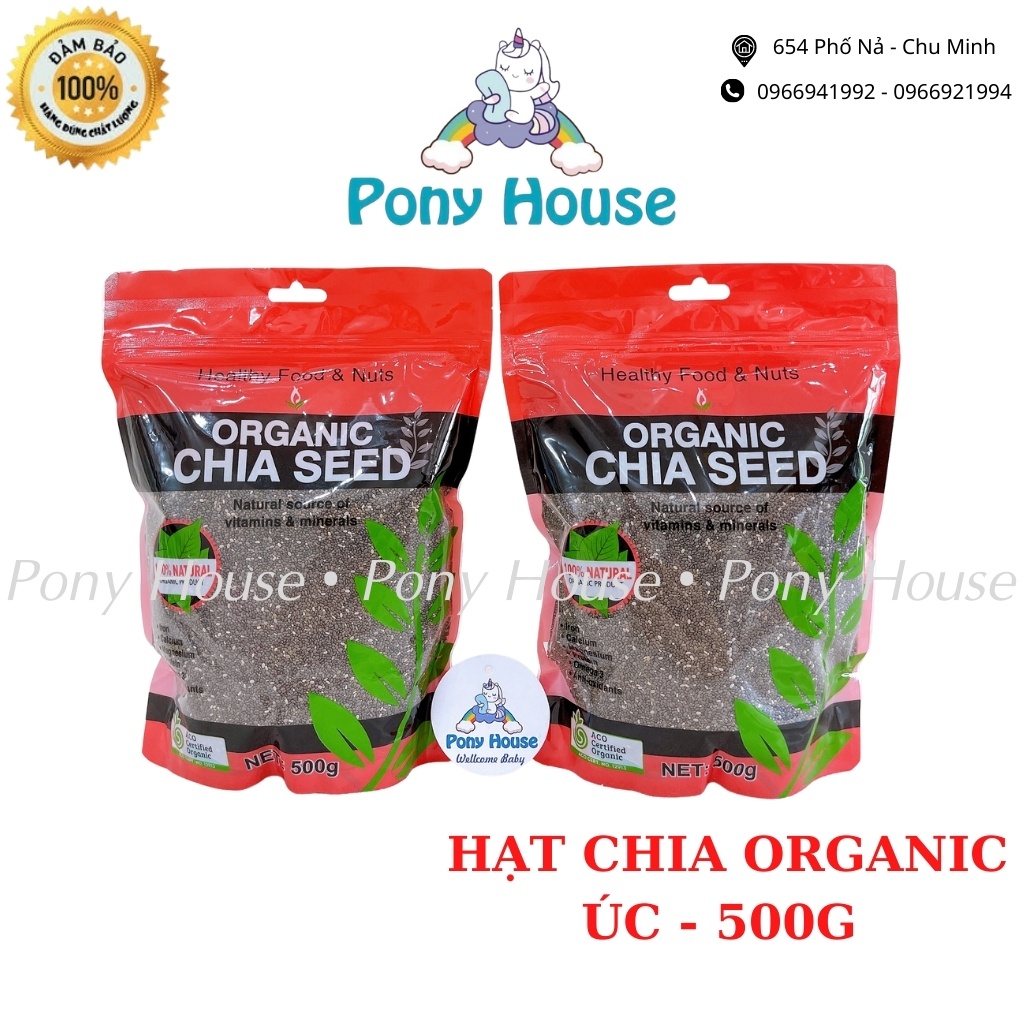 Hạt Chia Organic Túi Đỏ Hữu Cơ 500g Úc - Organic Chia Seeds Nature's Superfood Date 2022