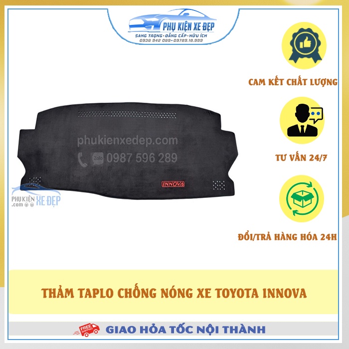 Thảm taplo ô tô lông cừu HÀNG LOẠI I xe TOYOTA INNOVA có 3 lớp chống trượt